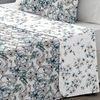 Colcha Bouti Verano Reversible Estampada Floral Vipalia Cama 90cm, Color Azul