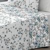 Colcha Bouti Verano Reversible Estampada Floral Vipalia Cama 90cm, Color Azul