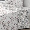 Colcha Bouti Verano Reversible Estampada Floral Vipalia Cama 90cm, Color Gris