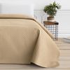 Colcha Bouti Para Cama Verano. Colcha Cubre Cama Acolchada Reversible Rombos. Cama 105 - 200 X 260 Cm. Color Beige.