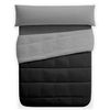 Edredón Relleno Reversible Bicolor Otoño Invierno 250gr Vipalia Cama 90 Cm Negro/gris