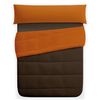 Edredón Relleno Reversible Bicolor Otoño Invierno 250gr Vipalia Cama 90 Cm Chocolate/naranja