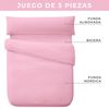 Funda Nórdica Tres Piezas (con Funda Almohada + Bajera) Vipalia Cama 90 Cm Rosa Claro