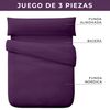 Funda Nórdica Tres Piezas (con Funda Almohada + Bajera) Vipalia Cama 150/160 Cm Morado