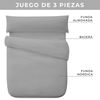 Funda Nórdica Tres Piezas (con Funda Almohada + Bajera) Vipalia Cama 135 Cm Gris