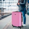 Maleta De Viaje Mediana Expandible Abs Trolley 60cm Itaca Sevron  T71560 Rosa