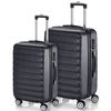 Set 2 Maletas De Viaje Cabina Rigidas 55/65cm Abs Con Mango Extensible 71215 Antracita