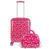 Juego Maleta Cabina Y Neceser 2 Pzs, Maleta Pequeña 20(55x40x20 Cm) 702450b Fucsia