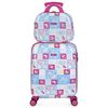 Juego Maleta Cabina Y Neceser 2 Pzs, Maleta Pequeña 20 (55x40x20 Cm) 702350b Azul-fucsia