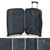 Maleta Cabina Polipropileno Trolley Viaje 55cm 4 Ruedas Candado Tsa 760350 Gris Oscuro