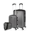 Juego De Maletas De Viaje Ligeras 3 Pzs. Set Trolley Abs 4 Ruedas Cabina + Grande + Necese