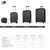 Juego De Maletas De Viaje Ligeras 3 Pzs. Set Trolley Abs 4 Ruedas Cabina + Grande + Necese