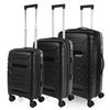 Juego De 3 Maletas De Viaje Rígidas Superresistente Cerradura Tsa 760200 Negro