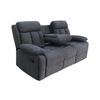 Sofá Relax Nicola 3 Plazas - 2  Reclinables + Auxiliar 196 X 104 X 94 Cm Gris Oscuro