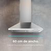 Campana Extractora 60 Cm Piramidal Bolero Flux Pm 603500 Inox B. Motor 65w, Acabado Inox, Succión 350m3/h, Control Mecánico, 3 Niveles De Potencia, Luz Y Filtro De Carbono