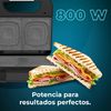 Sandwichera Rock'ntoast Square +, 800w De Potencia, Placas Cuadradas, Revestimiento Piedra Rockstone, Antiadherente, Acero Inoxidable, Revestimiento Ecológico Libre Pfoa