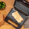 Sandwichera Rock'ntoast 3-in-1 Square, Capacidad 2 Sándwiches, Acabados En Acero Inoxidable, 3 Placas Desmontables E Intercambiables, Revestimiento De Piedra Rockstone, Inox, 800 W