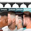 Cortapelos Y Perfiladora Profesional Bamba Precisioncare Samurai, Cuchilla Afilada De Alto Rendimiento, 4 Peines Guia 1-4 Mm, Cabello Y Barba, Autonomía 120 Min, Pantalla, Gris