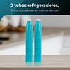 Batidora De Vaso Individual Power Titanium 650 Easygo Inox. 650w, Cuchilla 4 Hojas Con Recubrimiento De Titanio Negro, Incluye 2 Tubos Refrigeradores Y 2 Vasos Resistentes De 600ml