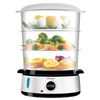 Vaporera Eléctrica Vapovita 3000 Inox, 3 Recipientes Independientes, Cuenco Para Preparar Arroz, Soportes Para Cocer Huevos, Temporizador 60 Minutos, 2 Entradas Laterales De Agua, Gris, 800 W