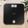 Báscula De Baño Surface Precision Ecopower 10000 Healthy Black Con Pulsador, Sin Pilas, Superficie De Vidrio Templado De Alta Se