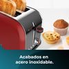 Tostador Vertical Toastin' Time 850 Red, 850w De Potencia, Doble Ranura Corta Y Ranura Ancha 3,8cm, Varillas Superiores, Acero Inoxidable, Apagado Y Pop-up Automático, Recogemigas