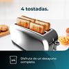 Tostador Vertical Toastin' Time 1500 Inox, 1500w De Potencia, Doble Ranura Larga Y Ranura Ancha 3,8cm, Varillas Superiores, Acero Inoxidable, Apagado Y Pop-up Automático, Recogemigas