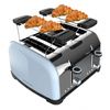 Tostador Vertical Toastin' Time 1700 Double Blue, 1700w De Potencia, Doble Ranura Corta Y Ranura Ancha 3,8cm, Varillas Superiores, Acero Inoxidable, Apagado Y Pop-up Automático, Recogemigas