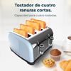 Tostador Vertical Toastin' Time 1700 Double Blue, 1700w De Potencia, Doble Ranura Corta Y Ranura Ancha 3,8cm, Varillas Superiores, Acero Inoxidable, Apagado Y Pop-up Automático, Recogemigas