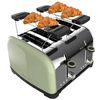 Tostador Vertical Toastin' Time 1700 Double Green, 1700w De Potencia, Doble Ranura Corta Y Ranura Ancha 3,8cm, Varillas Superiores, Acero Inoxidable, Apagado Y Pop-up Automático, Recogemigas