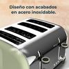 Tostador Vertical Toastin' Time 1700 Double Green, 1700w De Potencia, Doble Ranura Corta Y Ranura Ancha 3,8cm, Varillas Superiores, Acero Inoxidable, Apagado Y Pop-up Automático, Recogemigas