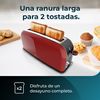 Tostador Vertical Toastin' Time 850 Red Long Lite, 850w Potencia, Capacidad Para 2 Tostadas, Ranura Ancha, Acero Inoxidable, Funciones Preconfiguradas, Control De Tostado Personalidable