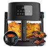 Freidora De Aire Sin Aceite De 4,5 L Air Fryer Cecofry Flip&grill 4500. 1500 W, 3 En 1: Freidora, Grill Y Olla, 6 Menús, Cubeta De Cristal, Temperatura Y Tiempo Regulable, Accesorios