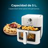 Freidora De Aire Sin Aceite De 5 L Con Ventana Air Fryer Cecofry Antique 5000 Window. 1500 W, Digital, Área De Cocinado De 5 L Y Tecnología Perfectcook, Diseño Retro En Blanco