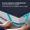 Topper Viscoelástico Flow Topserenity 90x190. Cubrecolchón Sobrecolchón. Viscoelástica 100% De 5 Cm De Altura, 4 Correas Elásticas Antideslizantes, Funda Exterior Con Cremallera