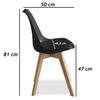 Pack 4 Sillas Klara Negro, Pata Madera Y Asiento Acolchado