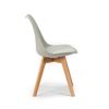 Pack 4 Sillas Klara Gris, Pata Madera Y Asiento Acolchado