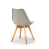 Pack 4 Sillas Klara Gris, Pata Madera Y Asiento Acolchado