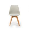 Pack 4 Sillas Klara Gris, Pata Madera Y Asiento Acolchado