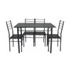 Conjunto Mesa Y 4 Sillas Comedor Lima Negro/gris, Estructura Metálica