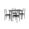 Conjunto Mesa Y 4 Sillas Comedor Lima Negro/gris, Estructura Metálica