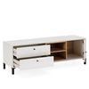 Mueble Tv Javea 2 Cajones Y 1 Puerta, Color Blanco Y Madera, 136,5 Cm (ancho) 40 Cm (profundo) 47 Cm (altura)