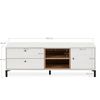 Mueble Tv Javea 2 Cajones Y 1 Puerta, Color Blanco Y Madera, 136,5 Cm (ancho) 40 Cm (profundo) 47 Cm (altura)