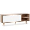 Mueble Tv Denia 2 Puertas Y 2 Huecos Color Roble/blanco, 140 Cm (ancho) 40 Cm (profundo) 53 Cm (altura)