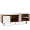 Mueble Tv Denia 2 Puertas Y 2 Huecos Color Roble/blanco, 140 Cm (ancho) 40 Cm (profundo) 53 Cm (altura)