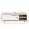 Mueble Tv Denia 2 Puertas Y 2 Huecos Color Roble/blanco, 140 Cm (ancho) 40 Cm (profundo) 53 Cm (altura)