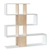 Estantería Librería Zeta Color Blanco/roble 10 Huecos, Para Salón, Comedor O Despacho, 145 Cm (ancho) 29 Cm (profundo) 145 Cm (altura)