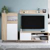 Mueble Tv Con Estante Kiko 1 Puerta, Color Roble Y Blanco, 135 Cm (ancho) 40 Cm (profundo) 50 Cm (altura)