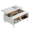 Mesa De Centro Elevable Kira Color Roble/blanco, 100 Cm (ancho) 68 Cm (profundo) 38/48 Cm (altura)