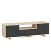 Mueble Tv Zaida 3 Puertas Color Roble Y Gris, 150 Cm (ancho) 41 Cm (profundo) 46 Cm (altura)